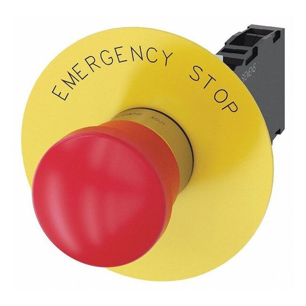 Siemens EmergncyStpPushButtn,NonIllm,Red,1NO/1NC 3SU1150-1HA20-1FG0
