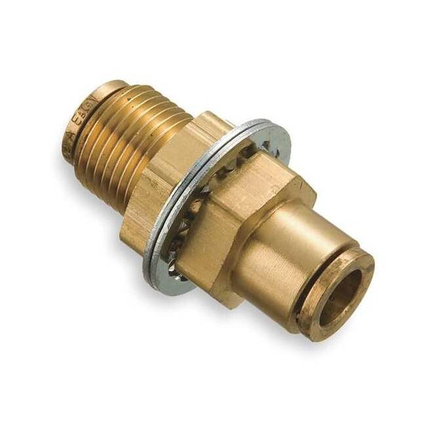 Weatherhead Fitting, Straight, Brass, Push-Fit 1/4 in, NPTF 1/4 in  1874X4X4