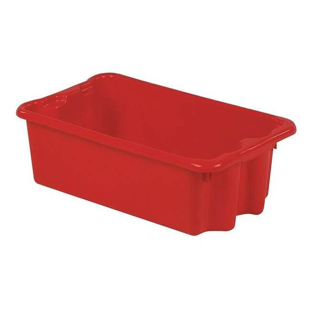 Hang & Stack Storage Bin, Plastic, Red, 7 7/8 in H, 14 1/8 in W, 24 in L