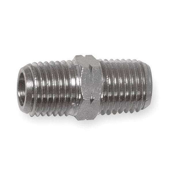Hex Nipple Nickel Plated Brass Hex Nipple, 1/2 in Male NPT X 1/2 in Male NPT