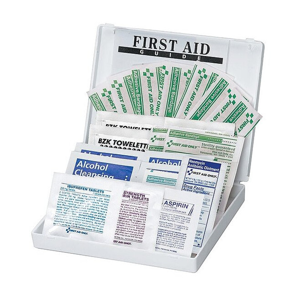 First Aid Kit and Housing, Plastic 33 Components, 5 People Served