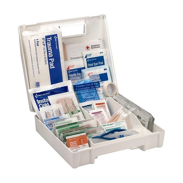 First Aid Kit and Housing, Plastic 130 Components, 50 People Served