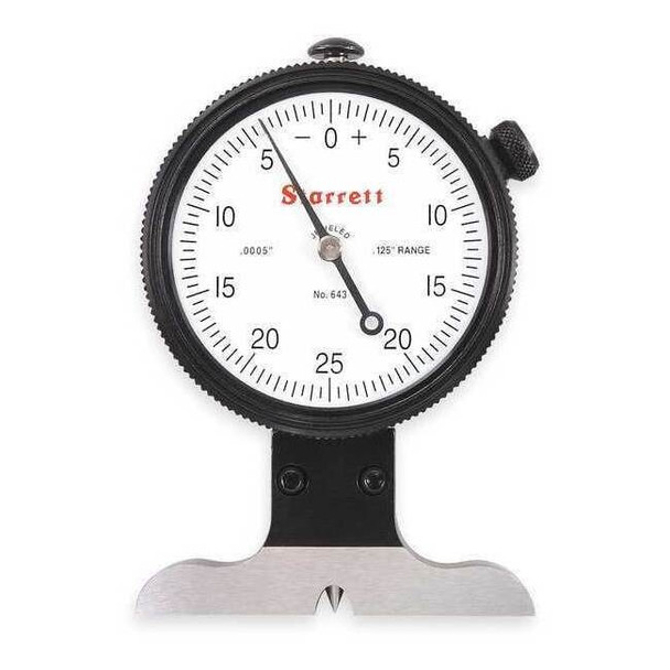 Starrett Dial Depth Gage,1/8 In,2 1/2 In Base 643JZ