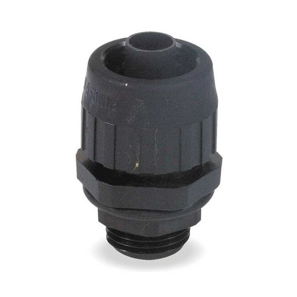 Conduit Fitting Connector, 3/8 in, Threaded, Nylon, Black