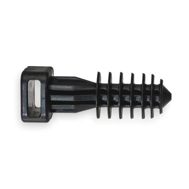 Masonry Push-In Cable Ties Mount, Nylon 6/6, Black, 0.53 in L