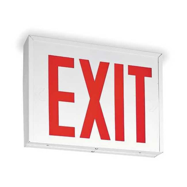 Exit Sign, White, 1 Face(s), LED, Universal Mount, Nickel Cadmium