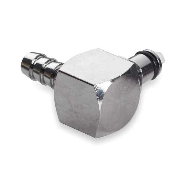 Colder 3/8" Barb Chrome Plated Brass Shut-Off Elbow Insert LCD23006