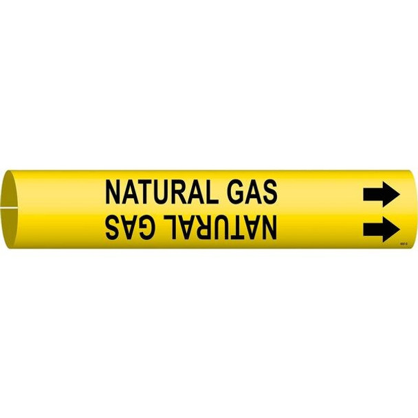 Brady Pipe Marker,Natural Gas,2 13/16in H 4097-D