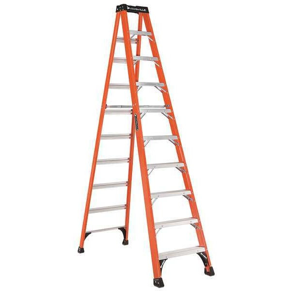 Louisville 10 ft Fiberglass Stepladder, 375 lb Capacity FS1410HD