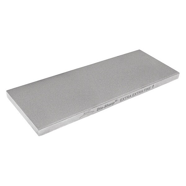 Single Grit Benchstone, 8 in W, 3 in L, 3/8 in H, Diamond, 120 Grit, Silver