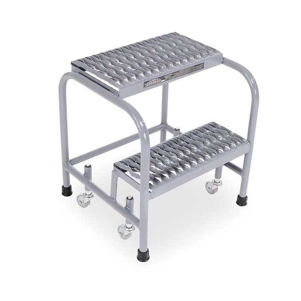 20 in H Steel Rolling Step, 2 Steps, 450 lb Load Capacity