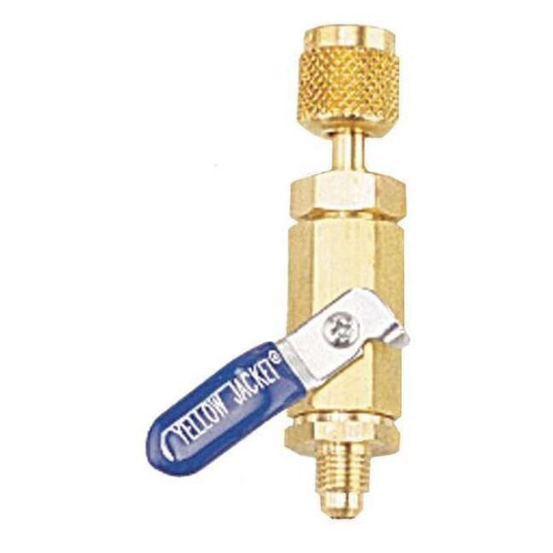 Yellow Jacket Ball Valve Adapter,1/4 In MxF,0 Deg 93844