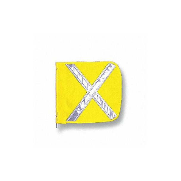 Warning Whip Flag Reflexite X, Yellow, Nylon Mesh, Mounting Clip