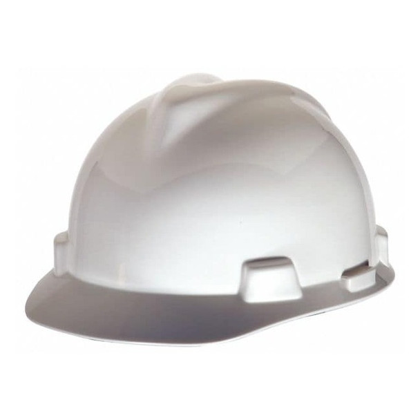 Hard Hat, V-Gard, Polyethylene, 4 Point Pinlock, Type 1, Class E, White