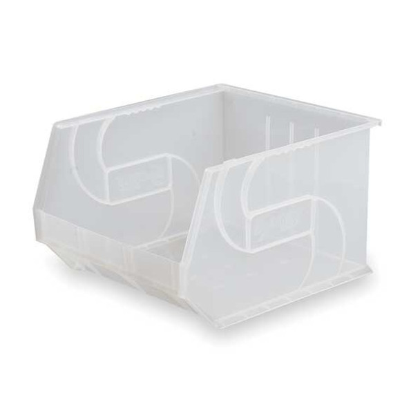Hang & Stack Storage Bin, Plastic, Clear, 11 in H, 16 1/2 in W, 18 in L