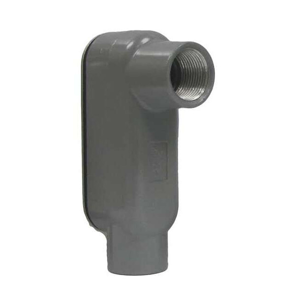Hubbell Killark Conduit Outlet Body w/Cover,Aluminum,LB OLB-2CG