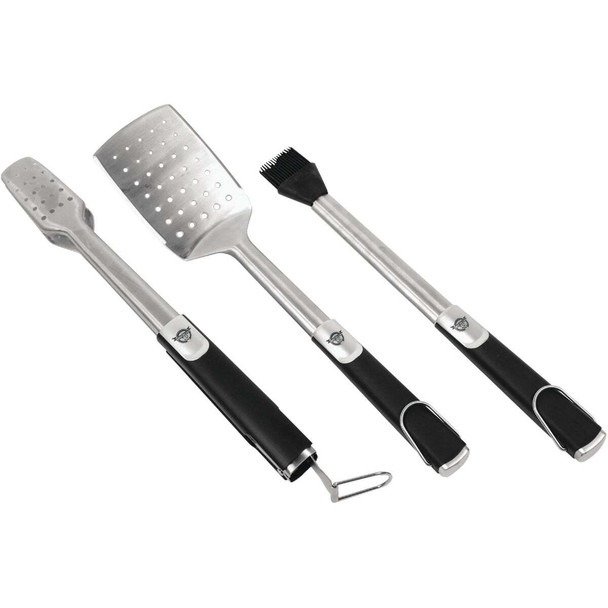 Pit Boss Rubber Handles Stainless Steel Blade 3-Piece BBQ Tool Set 67392
