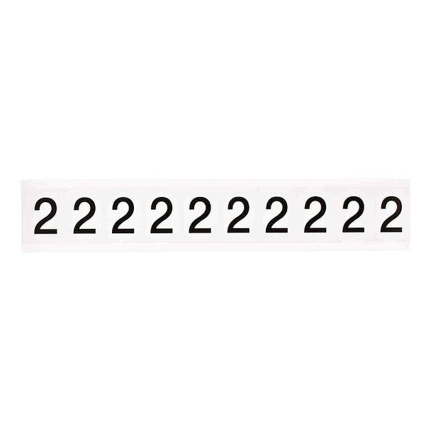 Brady Number Label,Character 2,1 In. H,Vinyl,PK10 9713-2