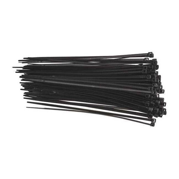 Brady Tie, Nylon, Black, 100 PK 98848