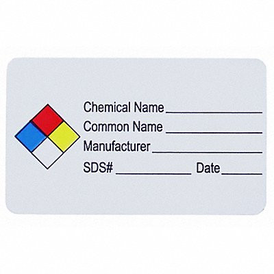 Roll Products NFPA Label,1.5"x2.5",Chemical Name,PK250 163-0013