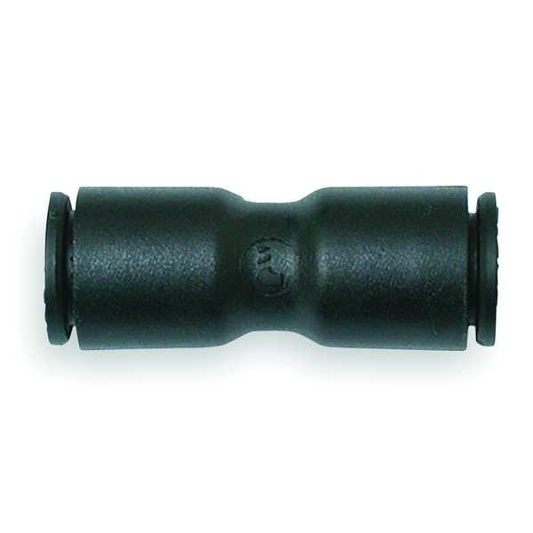 Push-Fit Union Fitting, 16mm Tube Size, Fiberglass-Reinforced Nylon, Black