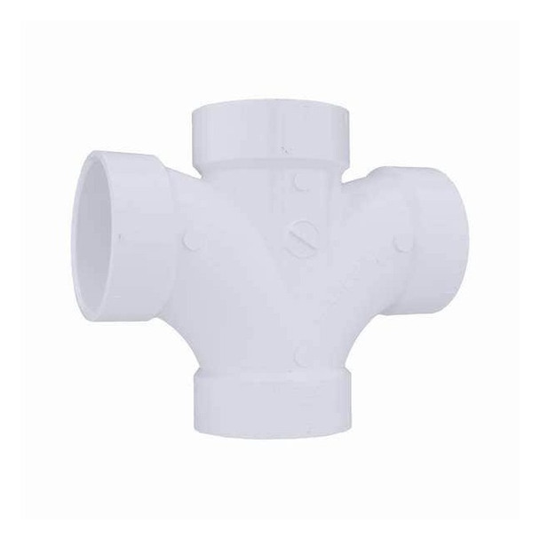 Manufacturer Varies PVC Double Sanitary Tee, Hub, 2 in Pipe Size 1WJR9