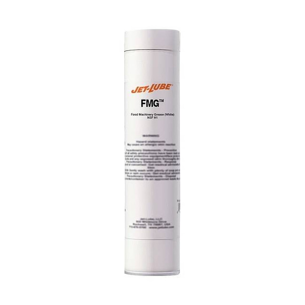 Jet-Lube FMG Machinery Grease, H1 Food Grade, 14 oz cartridge, White 30150