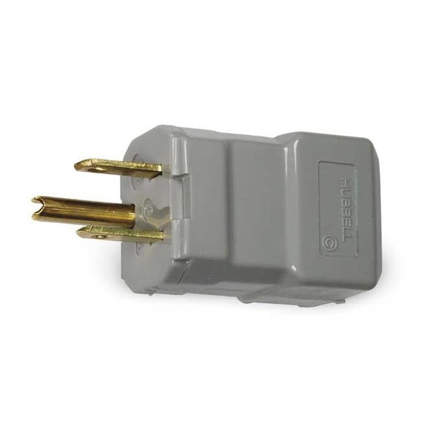 Straight Blade Plug, 5-15P, 15 A, 125V AC, 2 Pole, Screw Terminals, Grounded