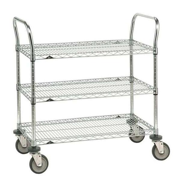 Metro Wire Cart,18 In. W,36 In. L,Steel 3SPN33ABR -1PK/25