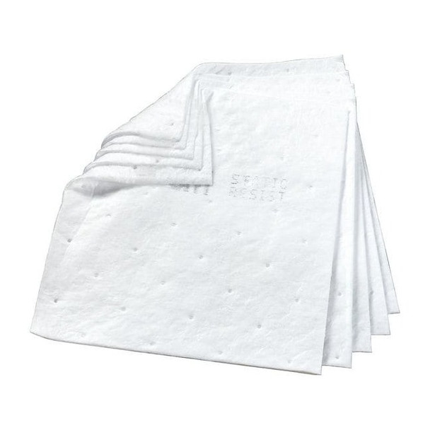 3m Sorbent Pad, 37 gal, 17 in x 19 in, Oil, White, 100 PK HP-556