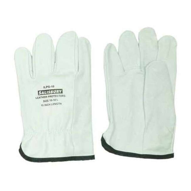 Electrical-Insulating Glove Protectors, Goatskin, 10" Length, Cream, Size 10