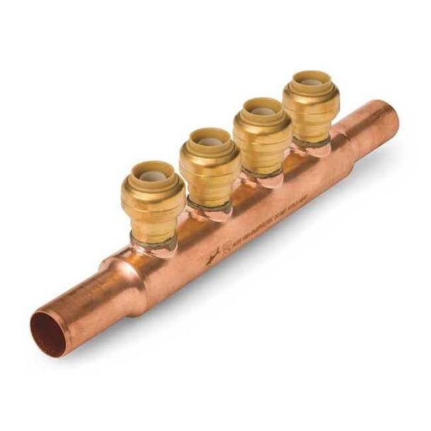 Sharkbite Push Fit Manifold,2 Inlets,4 Outlets 22997LF