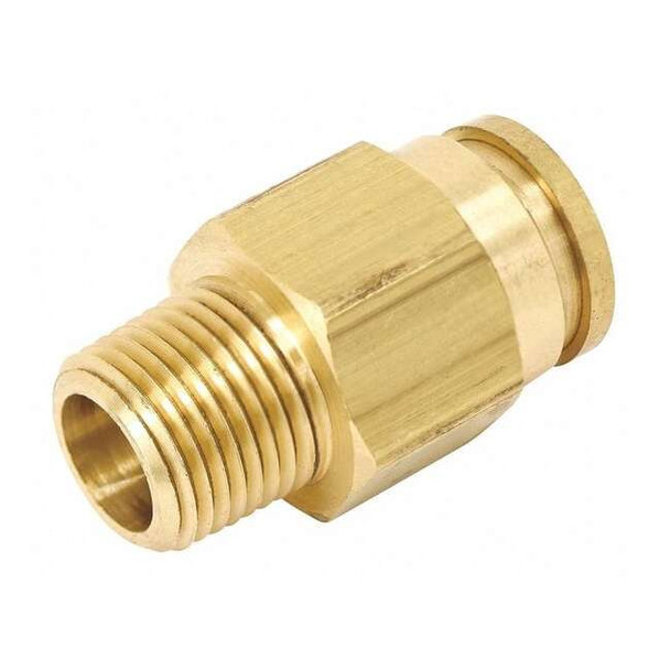 Parker Fitting, Straight, Brass, Push-Fit 5/8 in, MNPT 1/2 in  68PTC-10-8
