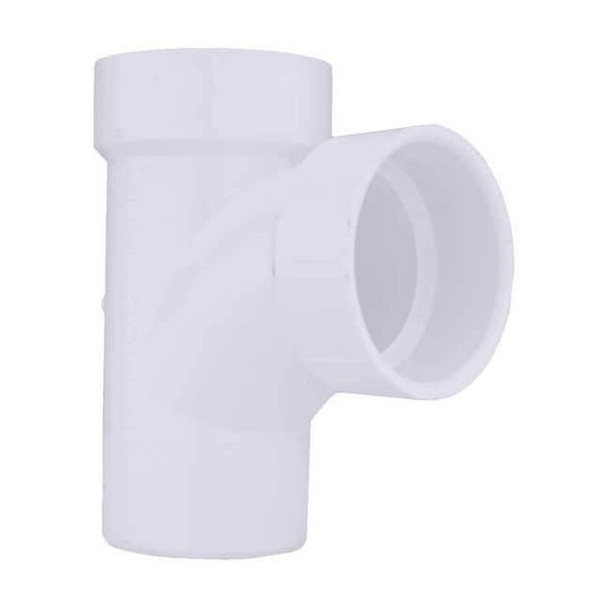 PVC Sanitary Street Tee, Spigot x Hub x Hub, 2 in Pipe Size