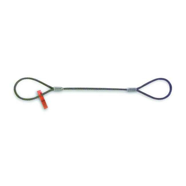 Lift-All Sling, Wire Rope, L4Ft, VLL5000Lb, Dia1/2In 12IEEX4