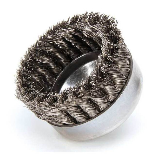 Weiler Knot Wire Cup Wire Brush, Arbor, 0.023" 93445