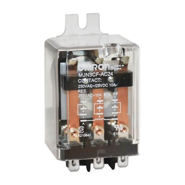 Omron Flange Relay,24VAC,11 Pins,10A @ 240V AC MJN3CF-AC24