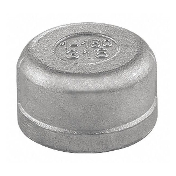 1-1/4 in FNPT 304 Stainless Steel Cap, Class 150, 300 psi