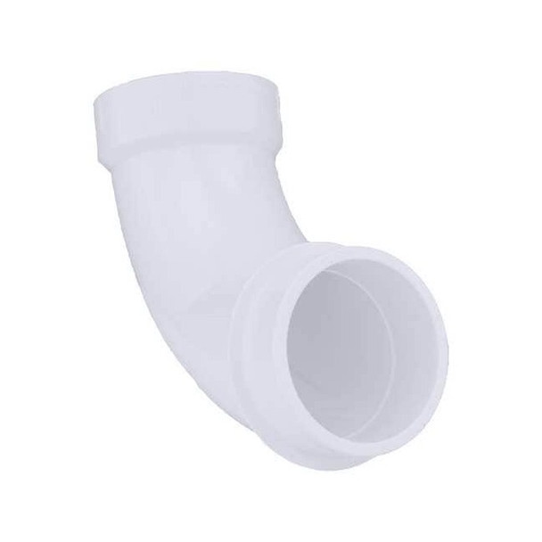 PVC Street Elbow, 90 Degrees, Long Sweep, Spigot x Hub, 2 in Pipe Size