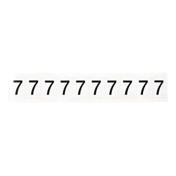 Brady NumberLabel,Vinyl,1-1/2inH,1inW,PK10 9713-7