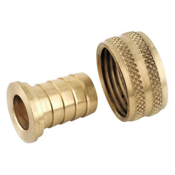 Barbed Hose Fitting, 5/8" Tube OD, 3/4 in Pipe Size, Low Lead Brass