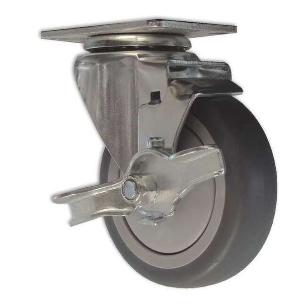 Snap-Loc Caster 4 In.,Swivel/Brake,375 lb SLAC4SB