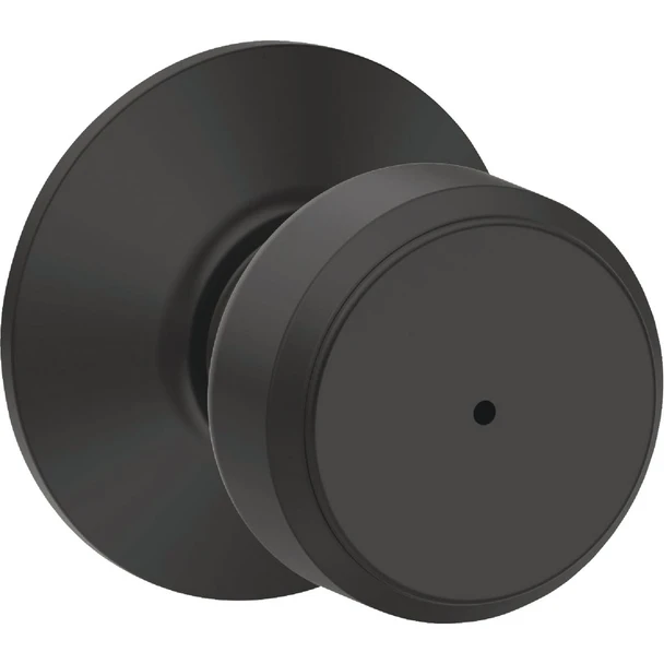 Schlage Bowery Knob Matte Black Bed & Bath Lock F40BWE622