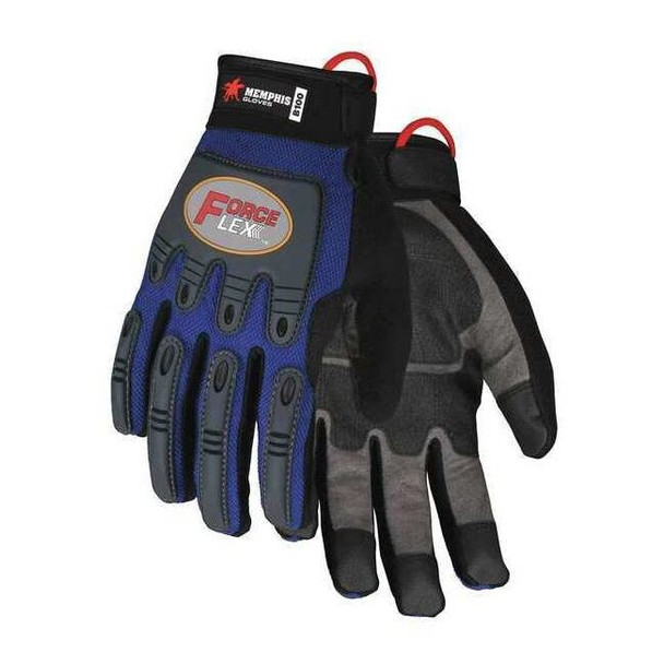 Mcr Safety Coated Gloves, 2XL, Blue/Blk/Gray, PR B100XXL