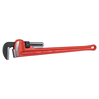 Heavy-Duty Straight Pipe Wrench, Steel Jaw, 36 in