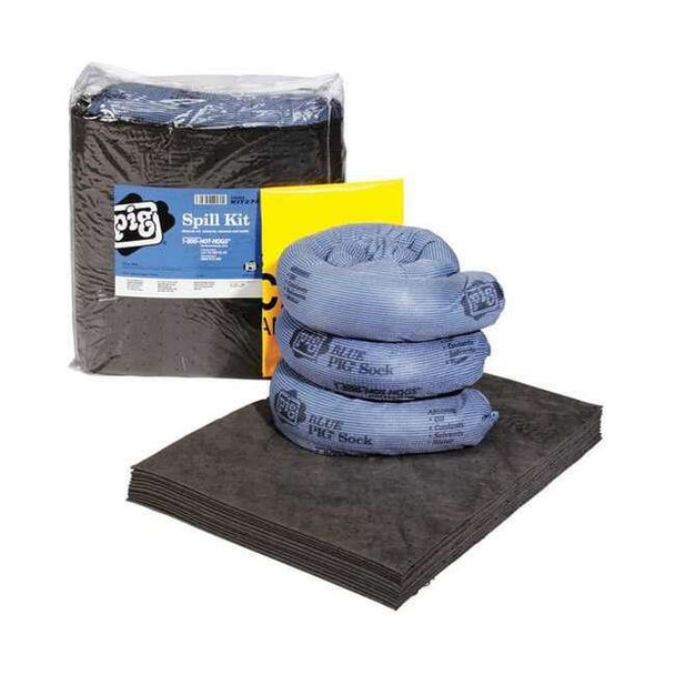 Pig Spill Kit, 5 gal Volume Absorbed per Kit, Bag, Clear, 18 KIT274