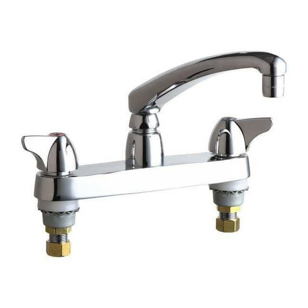 Low Arc Kitchen Faucet, Manual, 8" Mount, 2 Hole Commercial