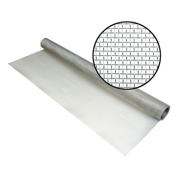 Door and Window Screen, Aluminum, 72 in W, 50 ft L, 0.01 in Wire Dia, Silver