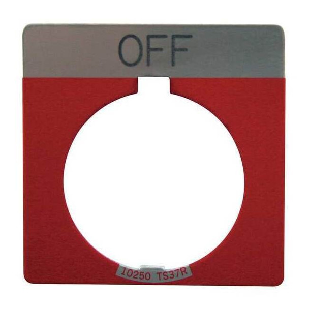 Eaton Cutler-Hammer Legend Plate,Square,Off,Red 10250TS24
