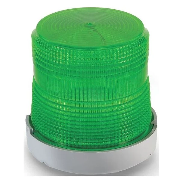 Warning Light, Green, (6) LED, 120V AC, 65 FPM, 4 9/32 in Dia., Panel/Conduit